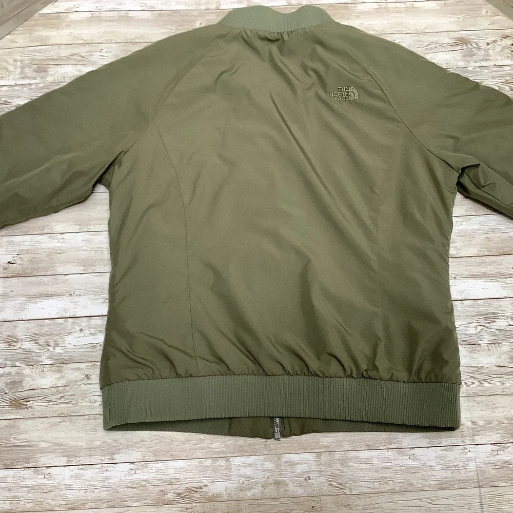 The North Face Puffer Bomber Jacket Insulated Olive Army Green M Medium - Picture 6 of 16